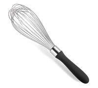 Doosu Fouet ballon: fouet de cuisine en acier inoxydable 18/8 pour la cuisine, fouet manuel à main avec 12 fils robustes et poignée en silicone antidérapante pour fouetter et battre (30cm, Noir)