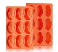 Dootafy Lot de 2 petits moules à pain en silicone pour pâte à maïs, muffins, cupcakes, brownies ou savons, parfaits pour Thanksgiving, Noël