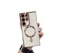 Doowear Galaxy Note 20 Ultra Case Magnetic [Support Magsafe Charger] Wireless Anti-Scratch Shockproof Plated Clear Full Camera Protection Phone Cover Case for Samsung Galaxy Note 20 Ultra-Rose Gold