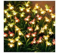 DooYard Lot de 2 lampes solaires de jardin - Libellule oscillante dans le vent, lampes solaires d'extérieur pour cour, terrasse, chemin, décoration, haute flexibilité, fil de fer et libellule réaliste