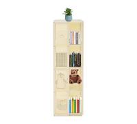 DOPBENT Bibliothèque rotative à 4 étages, rotative à 360°, petite bibliothèque, pour salon, bureau, blanc crème