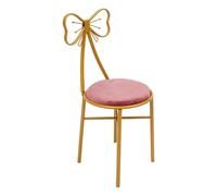 DOPBENT Chaise papillon rose foncé, chaise de coiffeuse moderne avec cadre en métal doré, rembourrage doux, chaise de salle à manger élégante pour chambre de fille, chambre à coucher, vanité, stable