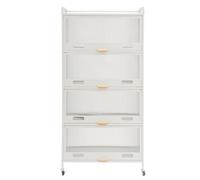 DOPBENT Étagère de cuisine verticale sur roulettes avec porte magnétique translucide et crochets, blanc