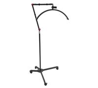 DOPBENT Lampe à cils LED, demi-lune avec roues universelles, intensité variable 3200 K-5600 K, tête réglable à 360 °, lampe à cils avec support de téléphone, lumières de beauté pour tatouages