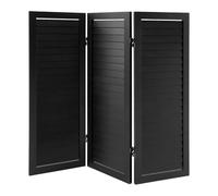 DOPBENT Paravent à lamelles 90 x 81 cm, paravent autonome, séparateur de pièce, cloison pour intérieur, extérieur, jardin, balcon, séparateur de pièce, en bois, noir