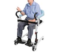 DOPBENT Releveur de patient pour la maison, chaise de transfert avec siège divisé à 180 °, hauteur réglable, chaise de transfert pour personnes âgées