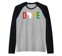 Dope Africa Map Juneteenth Pan African Pride Manche Raglan