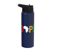 Dope Africa Map Juneteenth Pan African Pride Stainless Steel Insulated Water Bottle