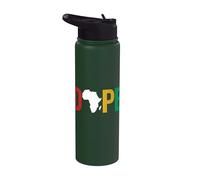 Dope Africa Map Juneteenth Pan African Pride Stainless Steel Insulated Water Bottle