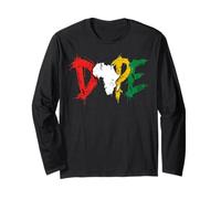 Dope Africa Map Pan African Colors Juneteenth Manche Longue
