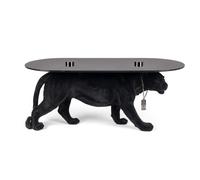 DOPE AS HELL - Table basse ovale en verre noire L90 Noir
