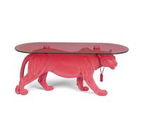 DOPE AS HELL - Table basse ovale en verre rose L90 Rose