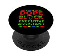 Dope Black, Assistante de Direction, fière d'être Une Professionnelle Noire PopSockets PopGrip Adhésif