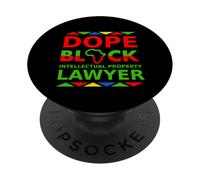 Dope Black, Avocat spécialisé dans la propriété intellectuelle, Fier d'être Un Avocat Noir PopSockets PopGrip Adhésif