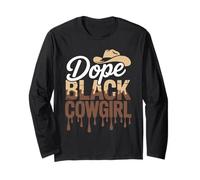 Dope Black Cowgirl Typographie Western Chapeau Fusion Manche Longue