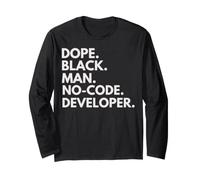 Dope Black Man Développeur sans Code African American Pride Manche Longue