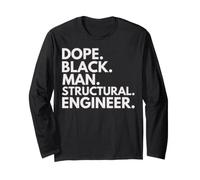 Dope Black Man Ingénieur structurel Fierté Afro-américaine Manche Longue