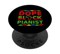 Dope Black Pianist Afro-Américain Piano Player Musicien PopSockets PopGrip Adhésif