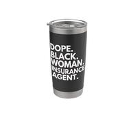 Dope Black Woman Agent d'assurance professionnel autonome Gobelet isotherme en acier inoxydable double paroi
