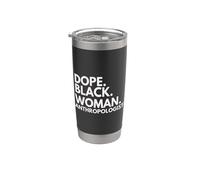 Dope Black Woman Anthropologue Empowered Anthropology Gobelet isotherme en acier inoxydable double paroi