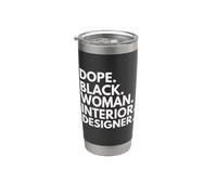 Dope Black Woman Architecte d'intérieur African American Pride Gobelet isotherme en acier inoxydable double paroi
