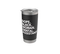 Dope Black Woman Assistante Dentaire Afro-Américaine Pride Gobelet isotherme en acier inoxydable double paroi