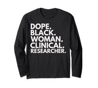 Dope Black Woman Chercheur Clinique Professionnel Autonomisé Manche Longue
