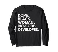 Dope Black Woman Développeur sans Code Ingénieur Afro-américain Manche Longue