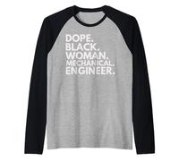 Dope Black Woman Ingénieur mécanique Afro-Américain Pride Manche Raglan