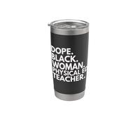 Dope Black Woman Professeure d'éducation physique African American Pride Gobelet isotherme en acier inoxydable double paroi