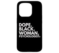 Dope Black Woman Psychologist Psychologie Afro-américaine Coque pour iPhone 15 Pro