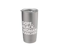 Dope Black Woman Rancher Afro-American Female Ranchers Gobelet isotherme en acier inoxydable double paroi