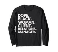 Dope Black Woman Responsable des Relations Clients Afro-américaine Manche Longue