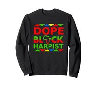 Dope Harpiste Noir Afro-Américain Harpe Joueur Musicien Sweatshirt