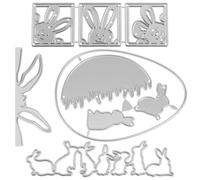 DOPENSPI 4 pièces Matrice de découpe pour Pâques, Formes à découper Lapin de Pâques, Matrice de découpe multicolore, Matrices de gravure pour œufs, Embossing pour Pâques, Décoration, Scrapbooking