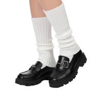 DOPENSPI Jambières blanches pour femme, jambières d'hiver, jambières, jambières, jambières, tricotées, chaussettes longues pour ballet