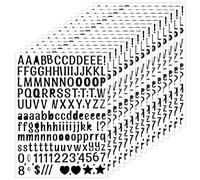 DOPENSPI Lot de 2145 feuilles d'autocollants en vinyle avec lettres et chiffres - 1,3 cm - Pour panneaux, scrapbooking, travaux manuels, décoration de bouteilles d'eau (noir)