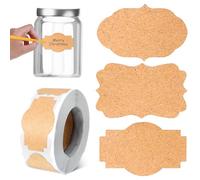 DOPENSPI Lot de 300 étiquettes autocollantes en papier kraft - 5 x 3 cm - Étiquettes pour bouteilles, pots de confiture, sacs cadeaux pour bureau, cuisine, bouteilles, décoration DIY