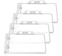 DOPENSPI Lot de 4 porte-badges - Vertical - Verrouillable - Transparent - Étanche - En plastique rigide - Pour passeports, cartes d'accès, cartes à clés