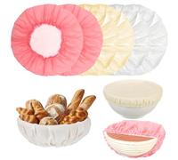 DOPENSPI Lot de 6 couvercles élastiques pour pain alimentaire, couvercle de bol, couvercle de fermentation, film de fermentation pour couvrir la pâte, pour la cuisson dans la cuisine, la fermentation