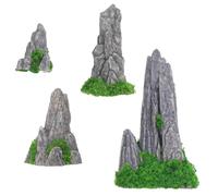 DOPENSPI Lot de 8 décorations miniatures en forme de paysage zen en résine - Modèle de montagne - Décoration d'aquarium - Mini bonsaï - Bonsaï