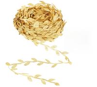 DOPENSPI Ruban cadeau doré de 20 m - Avec serpentins artificiels - Vignes artificielles avec feuille dorée - Décoration de mariage - Pour bricolage, artisanat, mariage, fête