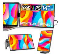 Dopesplay Moniteur pour Ordinateur Portable, 14" 1200P FHD Double Extension D'écran pour Ordinateur Portable, pour Mac, Wins, Chrome, Android, Dex, avec HDMI/USB-A/USB-C, pour Ordinateurs de 14"-17"
