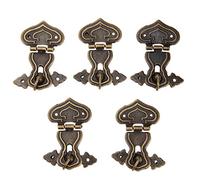 Dophee 5 Pcs 63x47mm Rétro Antique Bronze Coeur Hasp Serrure Loquet Fermoir avec Vis pour Tiroir Cabinet Boîte à Bijoux Boîte Coffre