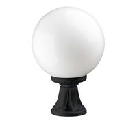 Dopo lighitng-Balise extérieure INDURA GLOBO style classique-H. 45 cm x D. ø30 cm-E27 70W-sphère opale-résine-IP55-noir