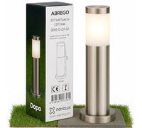 Dopo Lighting-potelet eclairage exterieur ABREGO H.45cm-borne eclairage exterieur-IP44 acier inoxydable E27 11W-lampadaire exterieur-luminaire exterieur sur pied-lampadaire jardin