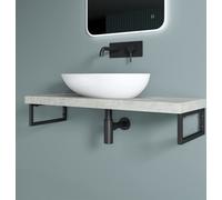 doporro 1 Pièce Équerre de Fixation Plan de Toilette Étagère Tablette Murale Porte-serviette Acier Inox Noir 30x2x15cm WH01