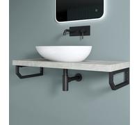 doporro 2 Pièces Équerre de Fixation Noir Plan de Toilette Étagère Tablette Murale Porte-Serviette en Acier Inoxydable 40x2,5x15cm WH03