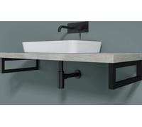 doporro 3 pièces equerre de fixation plan de toilette étagère tablette murale porte-serviette acier inox noir 50x3x15cm WH01