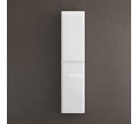 doporro Armoire latérale de salle de bain, étroite, haute, étagère suspendue, l x p x h : env. 35 x 20 x 150 cm, blanc brillant Lucca